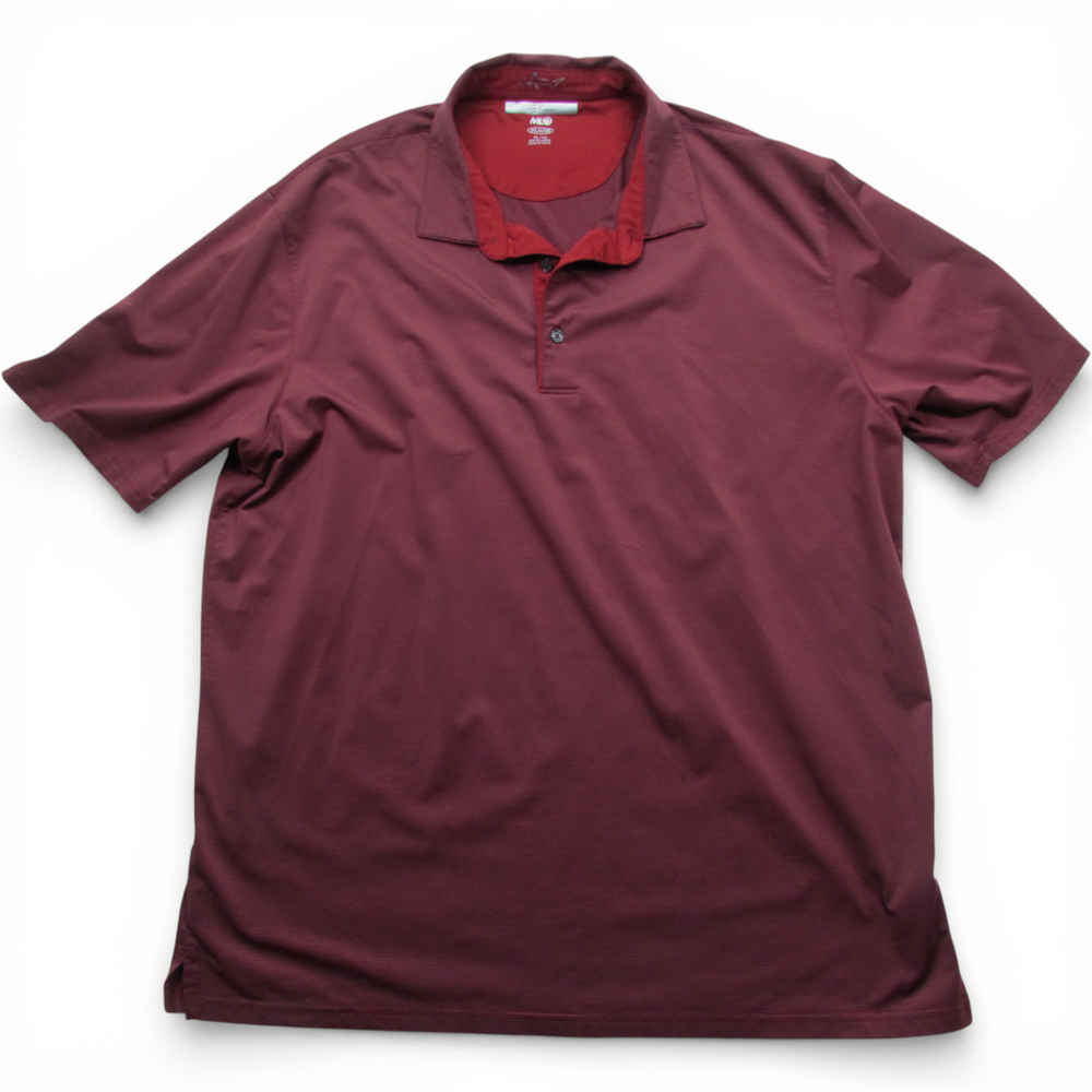 Greg Norman Polo Shirt Mens XL Red ML75 Play Dry Golf Moisture Wicking Striped